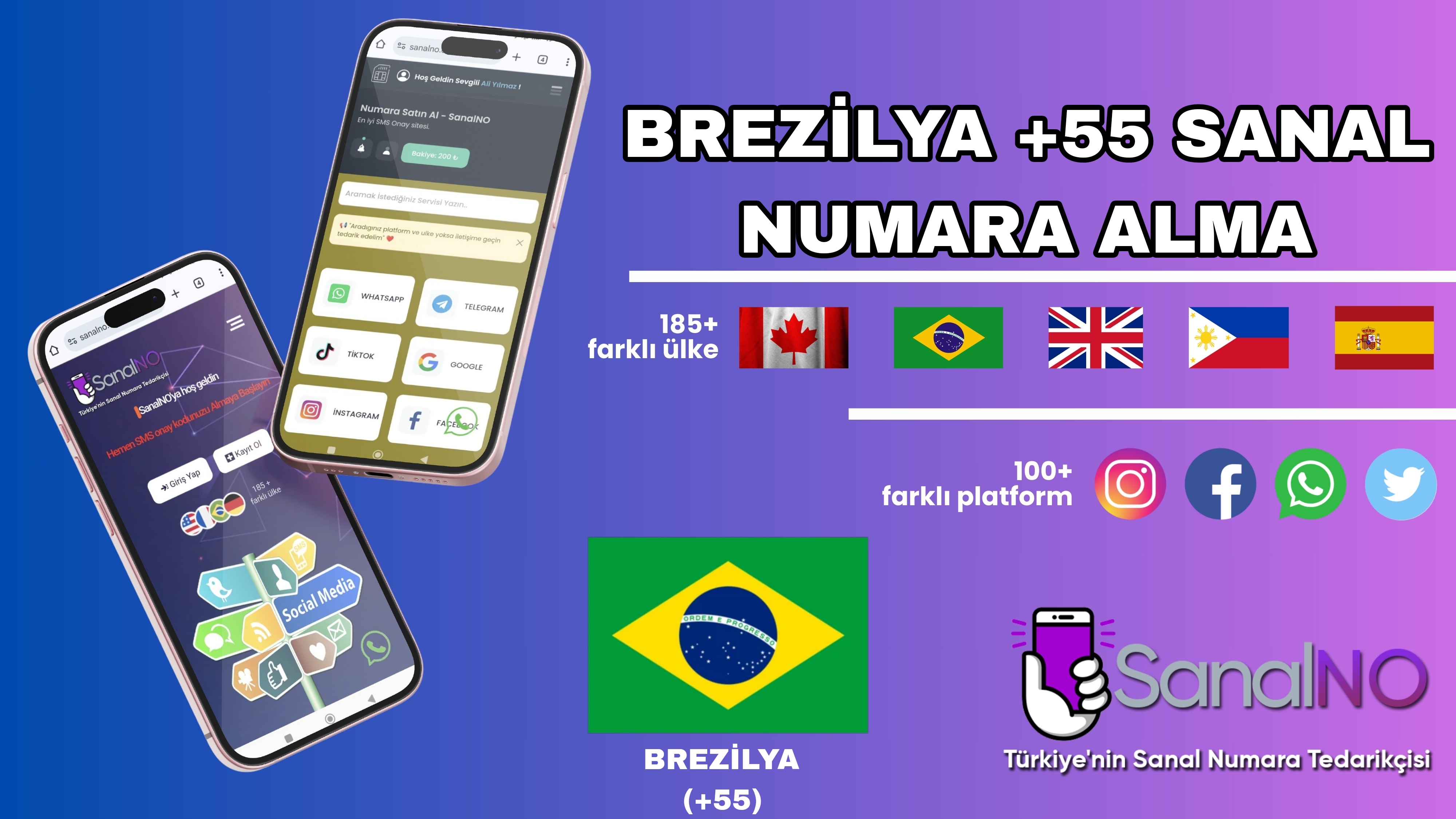 Brezilya +55 Sanal Numara Alma