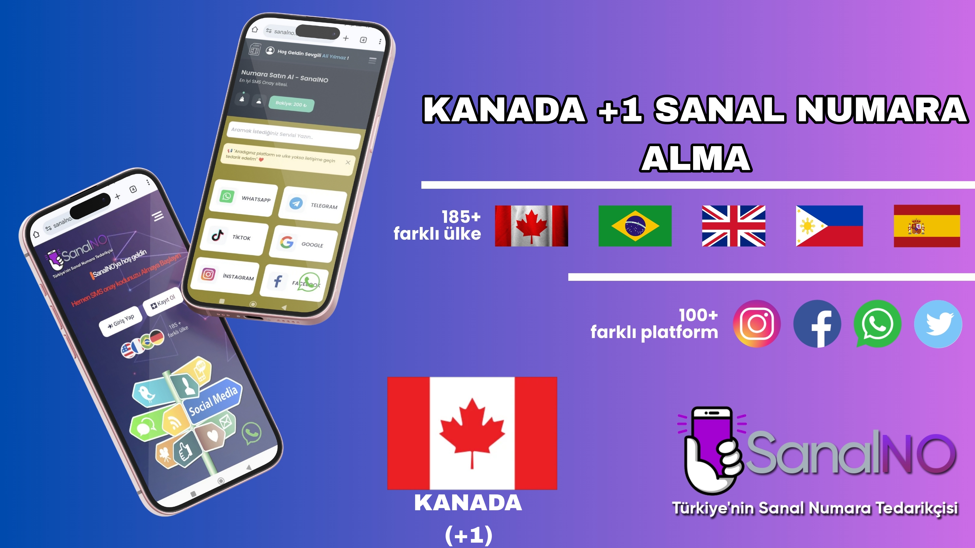 Kanada +1 Sanal Numara Alma